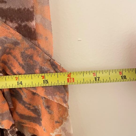 Y2K DKNY Jeans Petites Ruffle Tank Top Large Animal Print Sheer Mesh Bratz 2000s - Picture 7 of 7